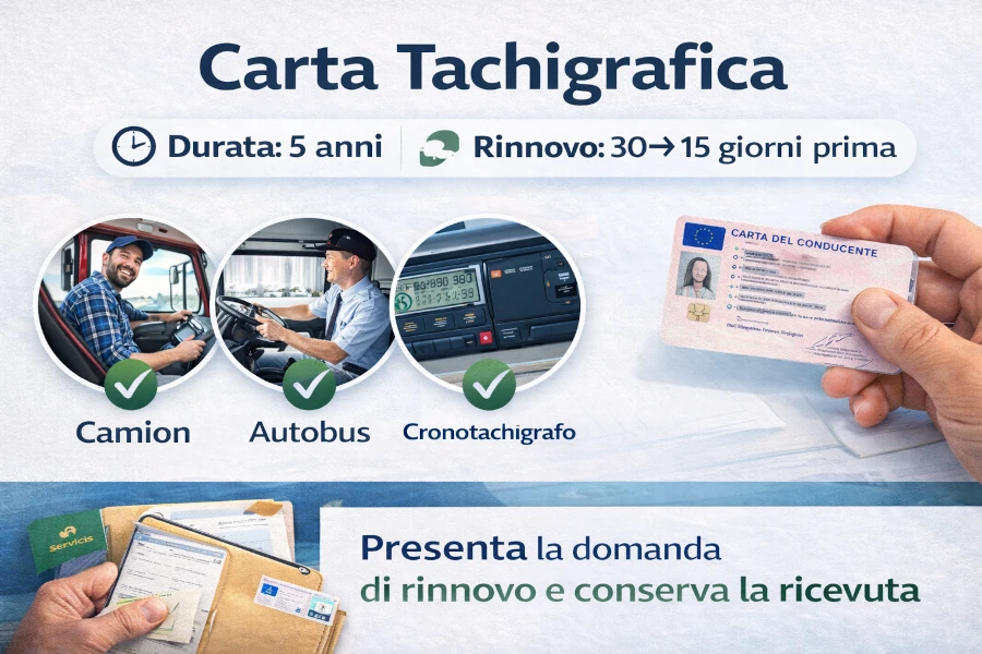 Carta tachigrafica: cos'è, quando si rinnova e come ottenerla senza perdere giorni di lavoro